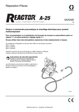 Graco 3A2532E - Reactor A-25, Repair-Parts Manuel du propriétaire