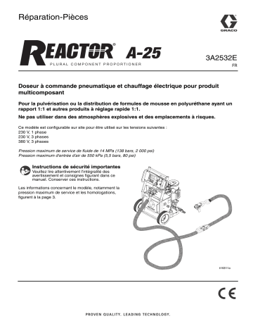 Graco 3A2532E - Reactor A-25, Repair-Parts Manuel du propriétaire | Fixfr