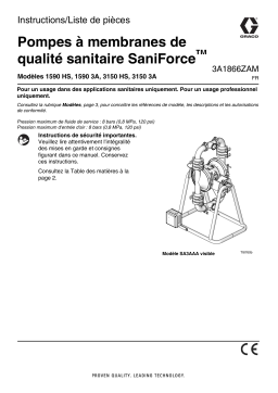 Graco 3A1866ZAM, Pompes à membranes de qualité sanitaire SaniForce Mode d'emploi