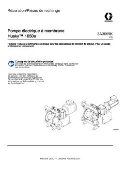 Graco 3A3669K, Pompe électrique à membraneHusky™ 1050e, Réparation/Pièces de rechange, Freanch Manuel du propriétaire