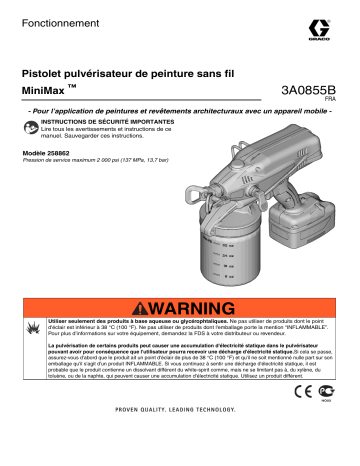 Graco 3A0855B - MiniMax Cordless Paint Gun 258862 Manuel du propriétaire | Fixfr