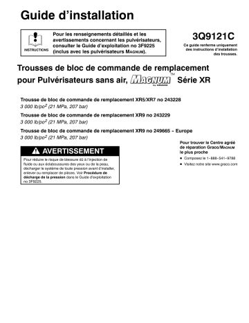 Graco 3Q9121C, Trousses de bloc de commande de remplacement Manuel du propriétaire | Fixfr