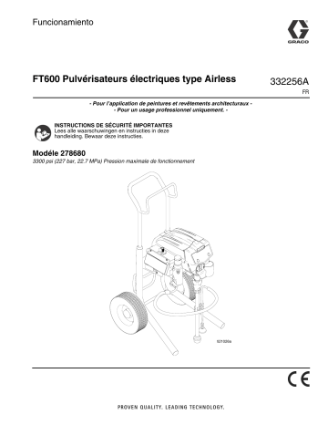 Graco 332256A - FT600 Electric Airless Sprayer Manuel du propriétaire | Fixfr