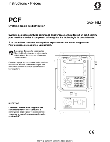 Graco 3A0456M, PCF, Système précis de distribution Mode d'emploi | Fixfr