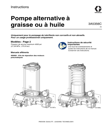 Graco 3A5356C Pompe alternative à graisse ou à huile Manuel du propriétaire | Fixfr