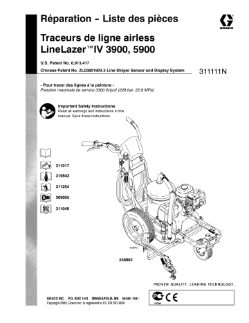 Graco 311111N LineLazer IV 3900, 5900, Airless Line Striper Manuel du propriétaire | Fixfr