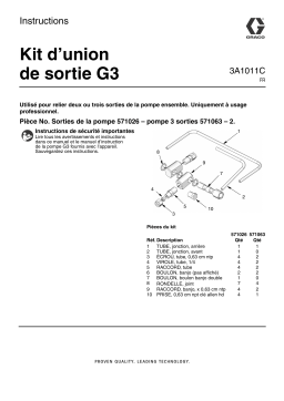 Graco 3A1011C G3 Ouput Union Kit Mode d'emploi