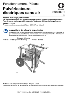 Graco 334602D -RentalPro 210PC Electric Airless Sprayer Manuel du propriétaire