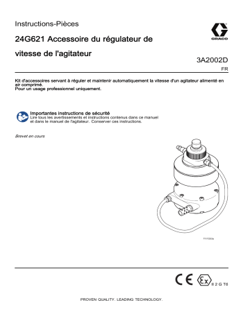 Graco 3A2002D, 24G621 Accessoire du régulateur de vitesse de l'agitateur Mode d'emploi | Fixfr