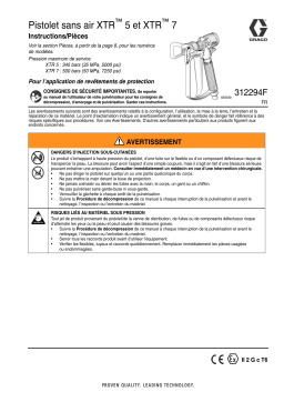 Graco 312294F, XTR5 and XTR 7 Airless Spray Gun Manuel du propriétaire