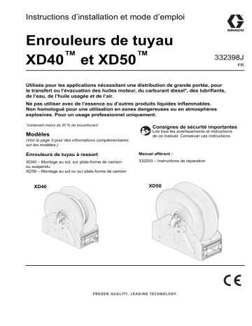 Graco 332398J, Enrouleurs de tuyau XD40 et XD50 Manuel utilisateur | Fixfr