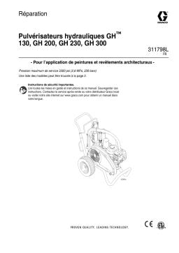 Graco 311798L GH130, 200, 230 and 300 Hydraulic Sprayers, Repair Manuel du propriétaire