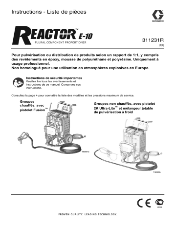 Graco 311231R - Reactor E-10 Plural Component Proportioner Mode d'emploi | Fixfr