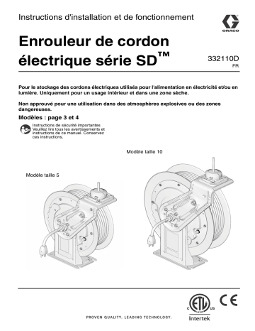 Graco 332110D, SD Electric Cord Reel Mode d'emploi | Fixfr