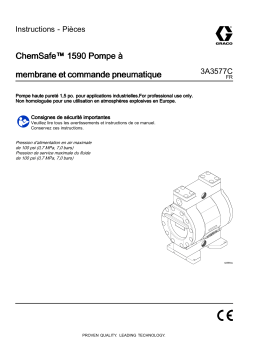 Graco 3A3577C, ChemSafe™ 1590 Pompe à membrane et commande pneumatique Mode d'emploi