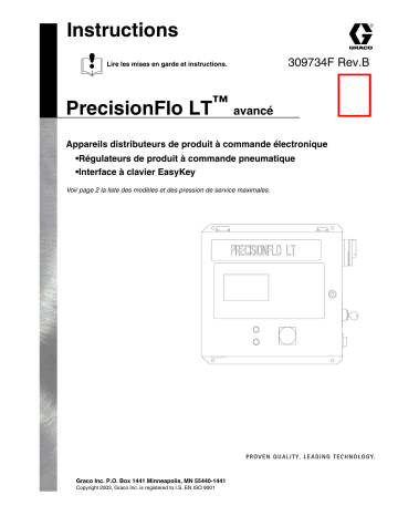 Graco 309734b , Appareils distributeurs de produit à commande électronique PrecisonFlo LT avancé Manuel du propriétaire | Fixfr