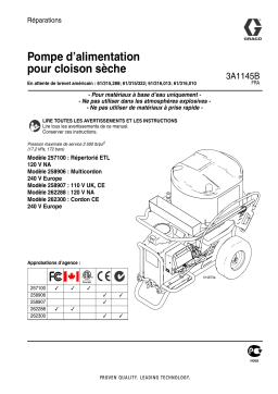 Graco 3A1145B - Drywall Feed Pump, Repair Manuel du propriétaire