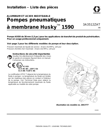 Graco 3A3512ZAT, Pompes pneumatiques à membrane Husky 1590 Manuel du propriétaire | Fixfr