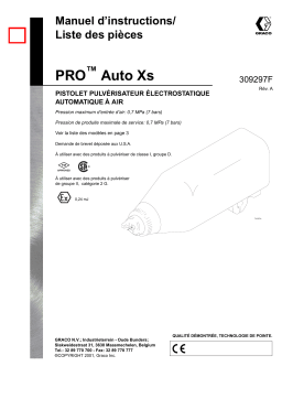 Graco 309297a , PRO Auto Xs Manuel du propriétaire