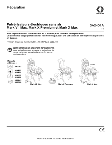 Graco 3A2401A - Mark VII Max, Mark X Premium and Mark X Max Electric Sprayers Repair Manuel du propriétaire | Fixfr