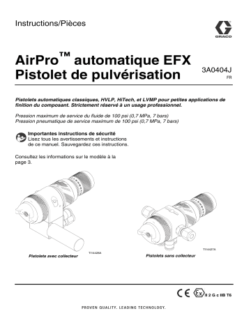 Graco 3A0404J - AirPro EFX Automatic Spray Gun Mode d'emploi | Fixfr