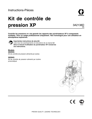 Graco 3A2138D - XP Pressure Monitor Kit Mode d'emploi | Fixfr