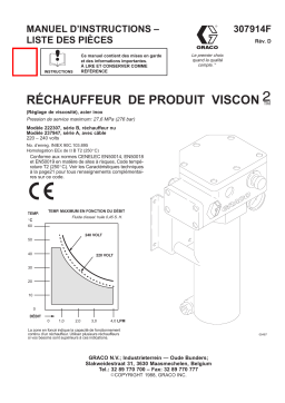 Graco 307914D, Réchauffeur de produit Viscon2 Manuel du propriétaire