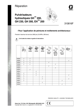 Graco 310816F, GH 200, GH 230, GH 300, EH 200 Manuel du propriétaire