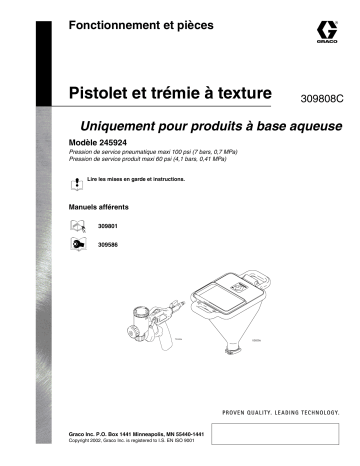 Graco 309808C, Pistolet et trémie à texture, Fonctionnement et pièces Manuel du propriétaire | Fixfr