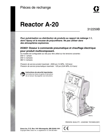 Graco 312259b Reactor A-20 Repair-Parts, 312259B Manuel du propriétaire | Fixfr