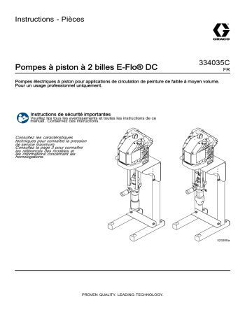 Graco 334035C, Pompes à piston à 2 billes E-Flo DC Mode d'emploi | Fixfr