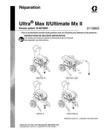 Graco 311366G UltraMax II / Ultimate Mx II Repair Manuel du propriétaire | Fixfr