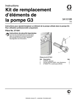 Graco 3A1019B, G3 Pump Element Replacement Kit Mode d'emploi