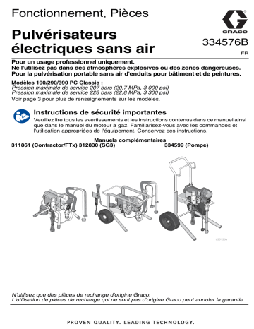 Graco 334576B - 190/290/390 Electric Airless Sprayers Manuel du propriétaire | Fixfr