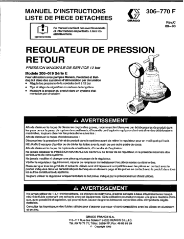 Graco 306770 Manuel du propriétaire | Fixfr