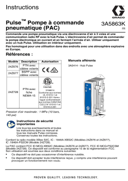 Graco 3A5863K, Pulse Pompe à commande pneumatique (PAC), Français Manuel du propriétaire