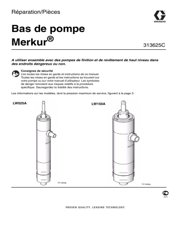 Graco 313625C, Merkur Displacement Pump, Repair/Parts Manuel du propriétaire | Fixfr