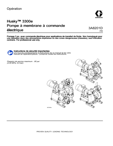 Graco 3A8201D, Husky™ 3300e Pompe à membrane à commande électrique, Opération Manuel du propriétaire | Fixfr