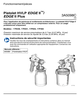 Graco 3A5098C, Pistolet HVLP EDGE II™/ EDGE II Plus, Fonctionnement/pièces, Français, France Manuel du propriétaire