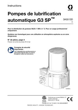 Graco 3A5513D, Pompe de lubrification automatique G3 SP, français Manuel du propriétaire