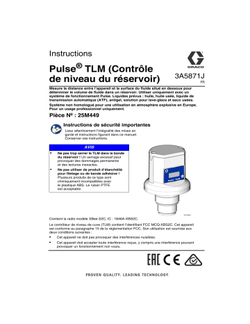 Graco 3A5871J, Contrôle de niveau du réservoir (TLM) Pulse, français Manuel du propriétaire | Fixfr