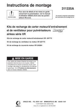 Graco 311335A Motor Drive Housing and Motor Fan Replacement Kit Manuel du propriétaire