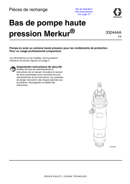 Graco 332444A - Merkur High Pressure Displacement Pump, Repair-Parts Manuel du propriétaire