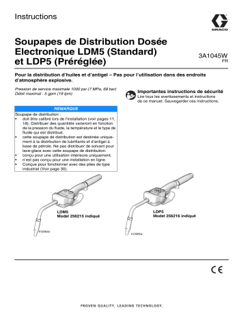 Graco 3A1045W, LDM5 (standard) and LDP5 (preset) Electronic Metered Dispense Valve Manuel du propriétaire | Fixfr