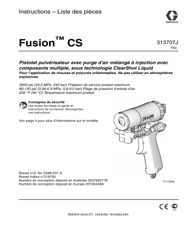 Graco 313707J, Fusion CS Spray Gun Manuel du propriétaire | Fixfr