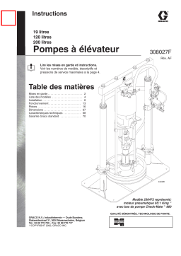 Graco 308027af , Pompes à élévateur 19 & 120 & 200 litres Manuel du propriétaire