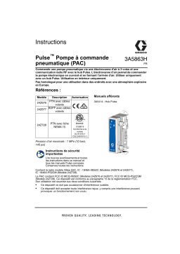 Graco 3A5863H, Pulse Pompe à commande pneumatique (PAC), Français Manuel du propriétaire