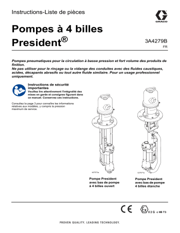 Graco 3A4279B – Pompes à 4 billes President® Mode d'emploi | Fixfr