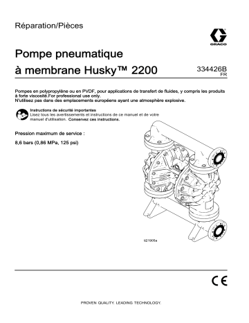 Graco 334426B, Husky 2200 Air-Operated Diaphragm Pump, Repair/Parts Manuel du propriétaire | Fixfr