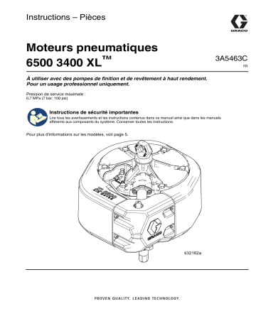 Graco 3A5463C, XL 6500 and 3400 Air Motors Manuel du propriétaire | Fixfr